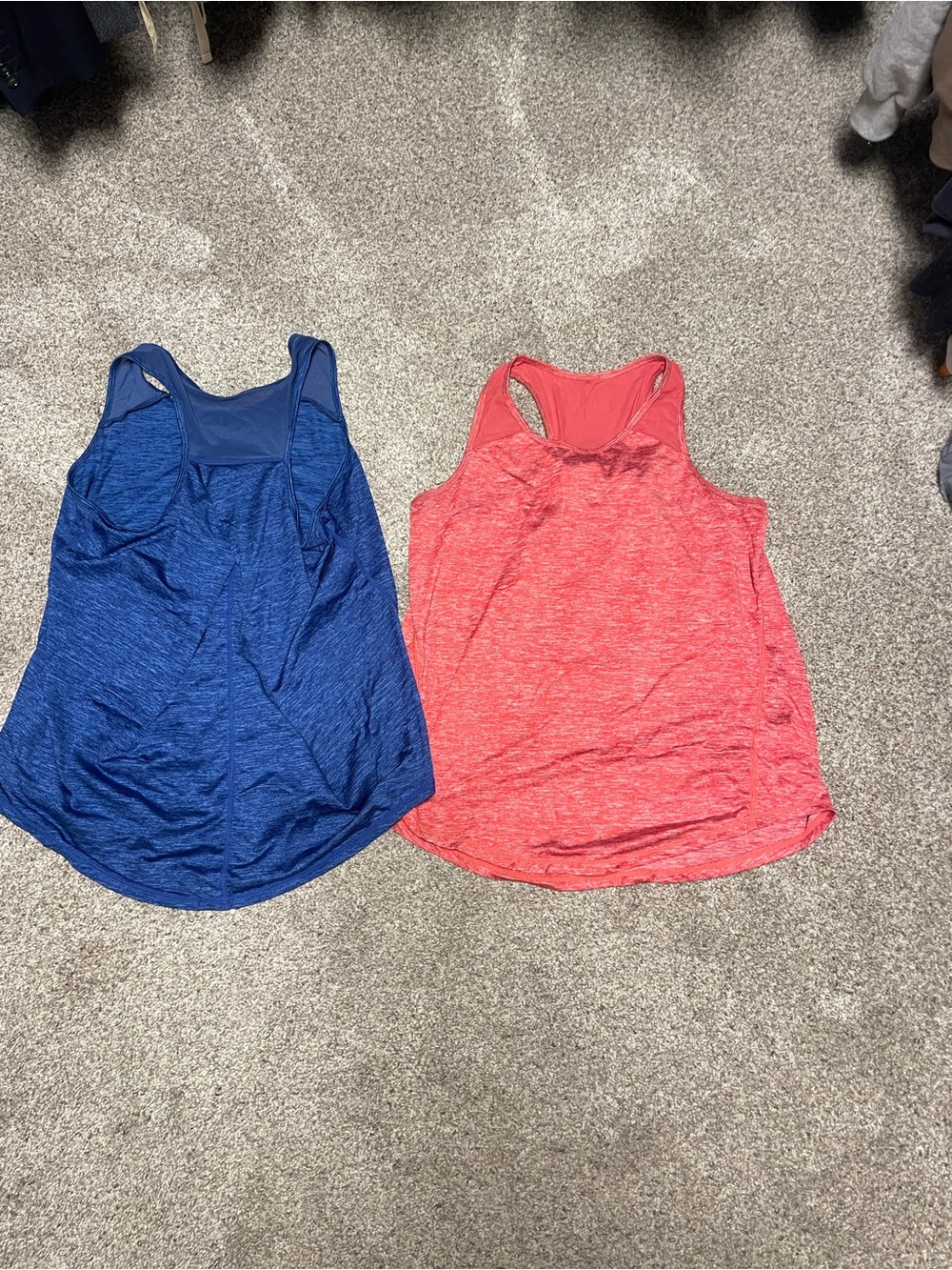 Blue and Coral Racerback Tank Tops - 2 Pack